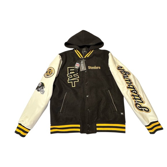 NWT NEW Pittsburgh Steelers Women's Varsity Jacket Medium The Wild Collective - Picture 1 of 9